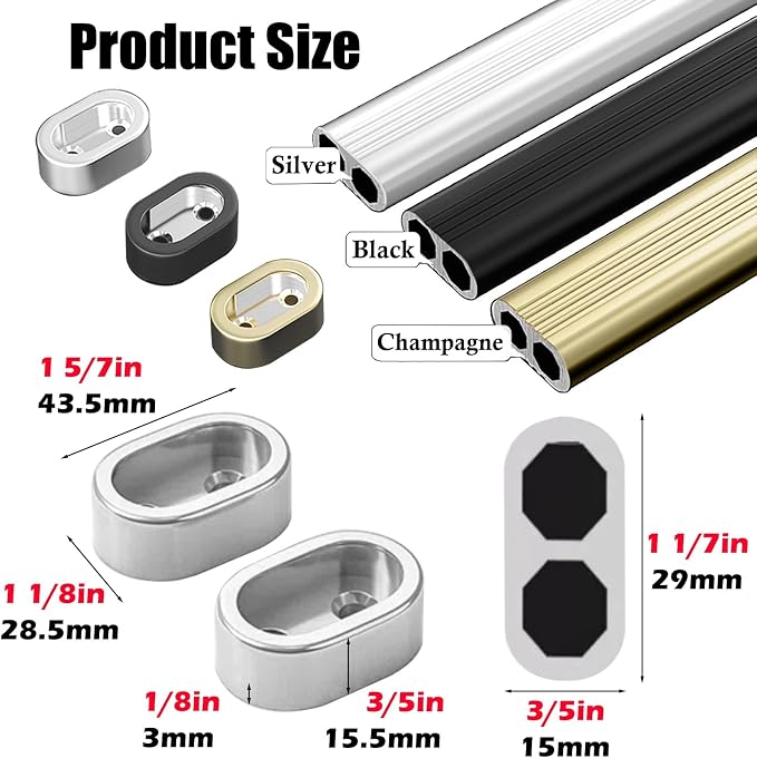 Small Wardrobe Hanging Rail Silver Black Champagne, 50 75 100 120 140 Cm Closet - Image 5