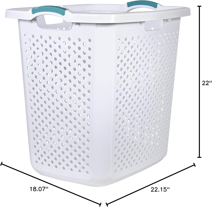 2.5 Bushel Heavy-Duty Laundry Hamper – Extra Large 90L Plastic Basket, 360° - Image 5