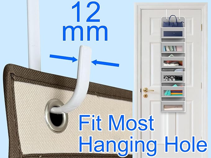 Over The Door Metal Hooks with Plastic Coating 5.5" Fit 0.5" to 1 3/8" Door 10 - Image 3