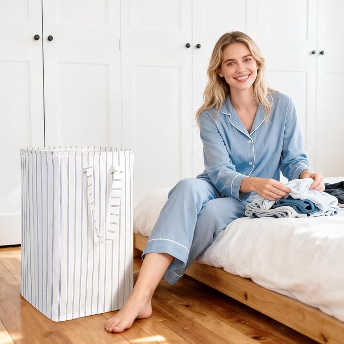 Laundry Hamper Collapsible Laundry Baskets, Freestanding Waterproof Clothes - Image 8