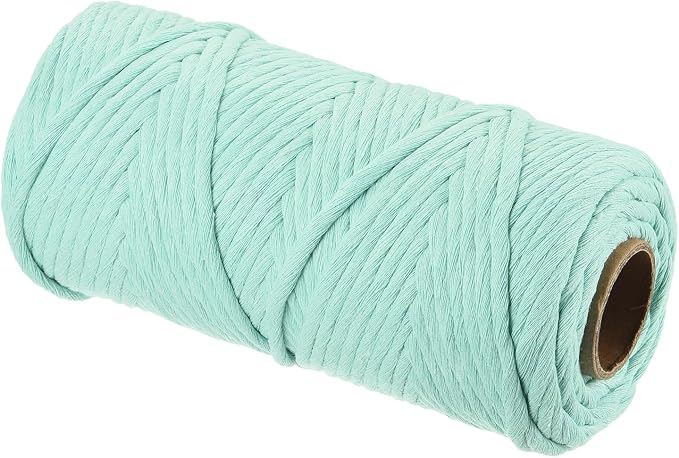 MECCANIXITY Cotton Rope Twisted Braided Twisted Single Strand Cord, Light Blue - Image 3
