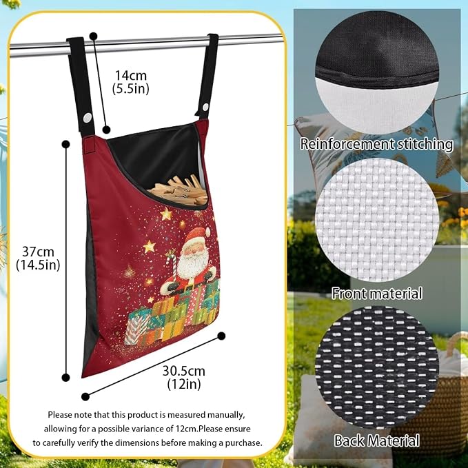 Santa Clothes Pin Hanging Bag - Image 6