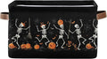 Halloween Skeleton Black Storage Basket by Wamika