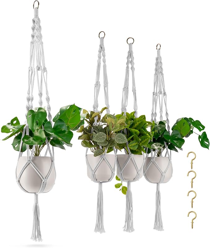 Sorbus Macrame Plant Hanger Indoor Outdoor Hanging Plant Pots Cotton Rope by Sorbus
