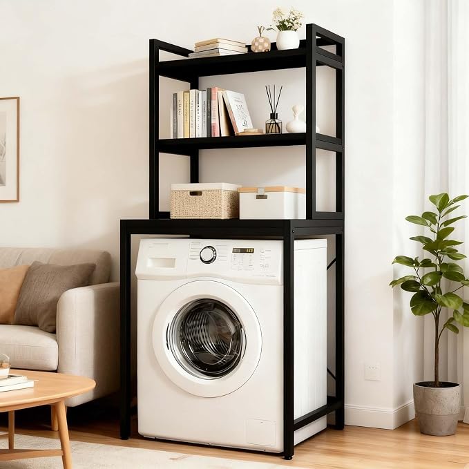 Space-Saving 3-Tier Over Washer and Dryer Storage Shelf, Heavy-Duty Over by Unknown