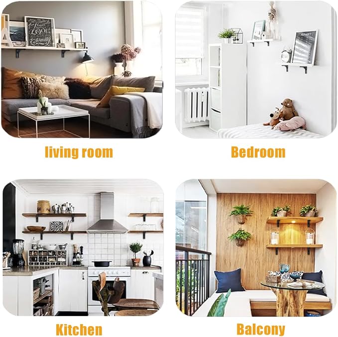Folding Shelf Hinges, 8 in Locking Hinges 90 Degree Shelf Brackets, Save Space - Image 6