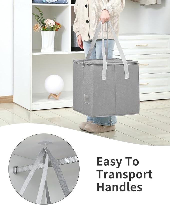Qozary 2 Pack Clothes Hanger Organizer Bag-Rigid Hanger Storage Containers - Image 3