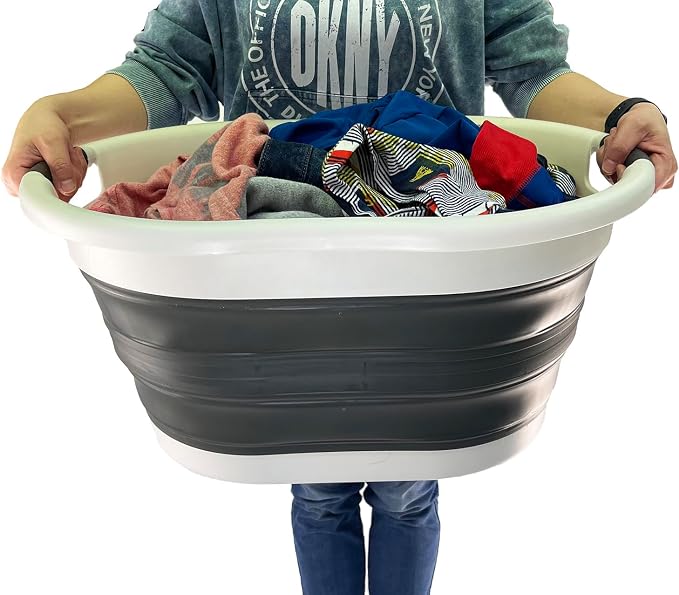 SAMMART 36L Collapsible Plastic Laundry Basket - Image 6