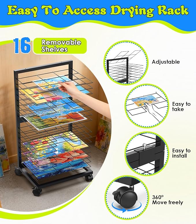 Art Drying Rack 0.138" Thickened Paint Drying Rack Concave Painting Racks - Image 2