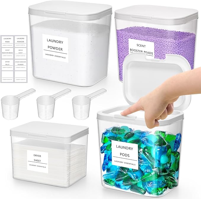 Lifewit 4 Pcs Laundry Pods Container by Lifewit