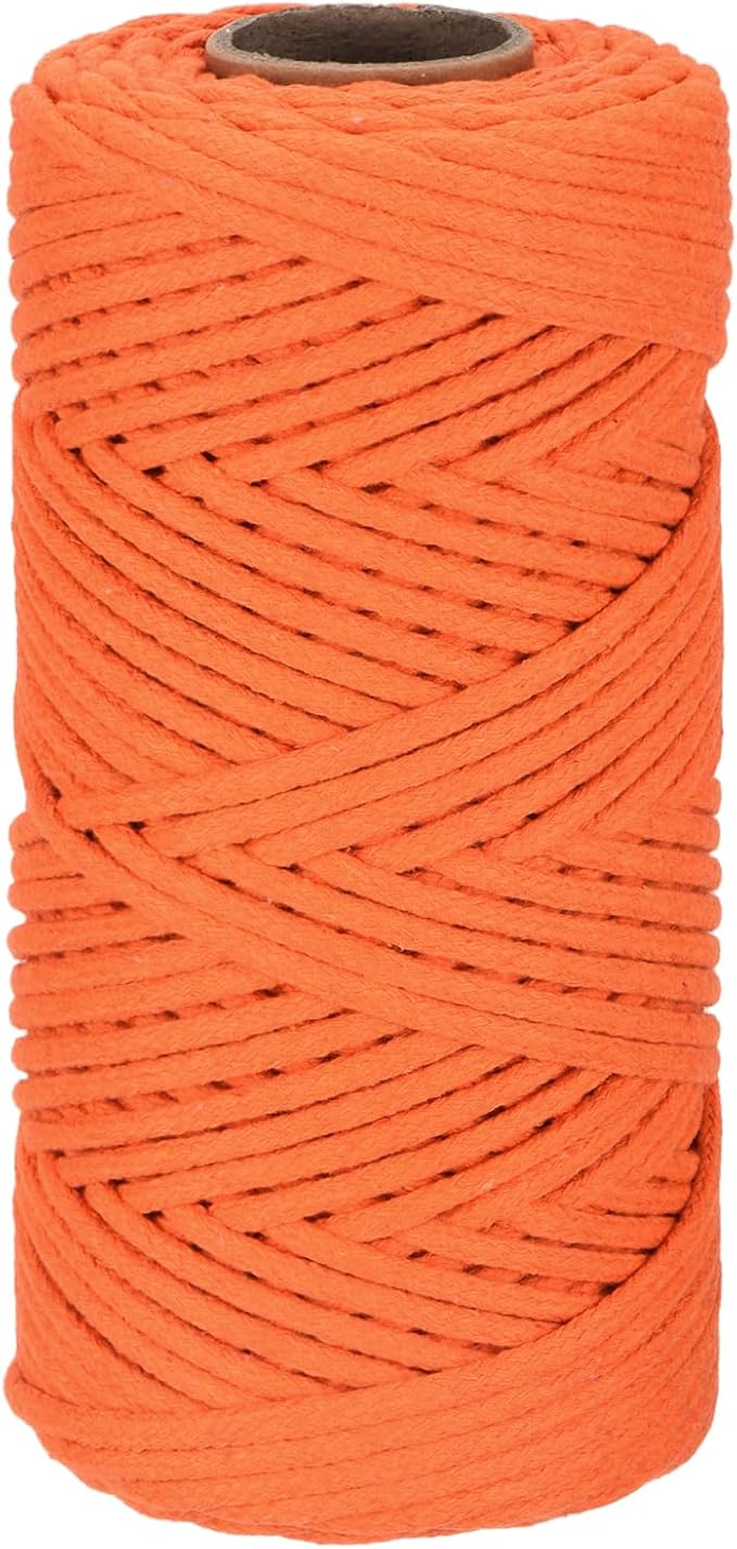 Rebower Macrame Cord 4mm x 109 Yard, Natural Cotton Macrame Rope Twisted by Rebower