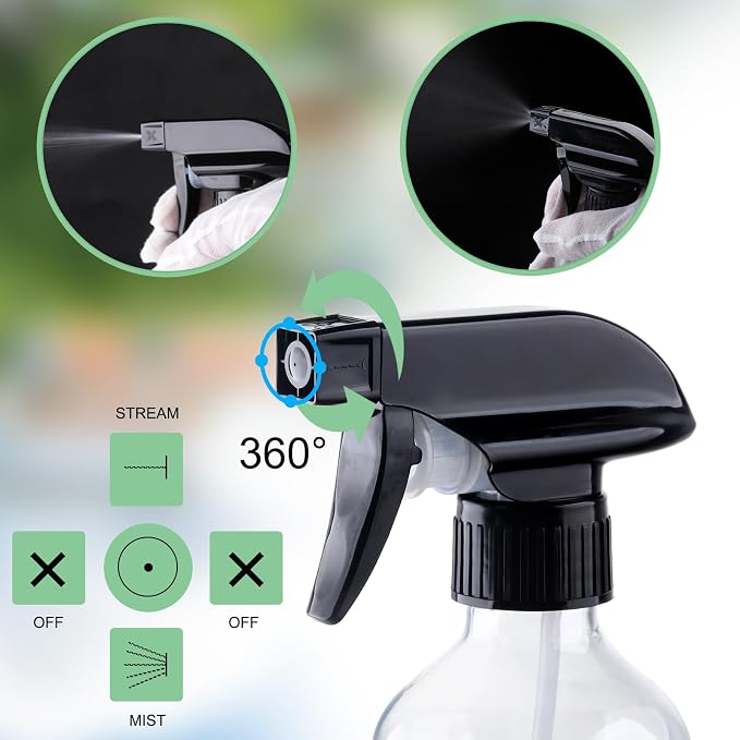 Plastic Spray Bottles Clear and Brown Refillable Container Empty Spray Bottle - Image 3