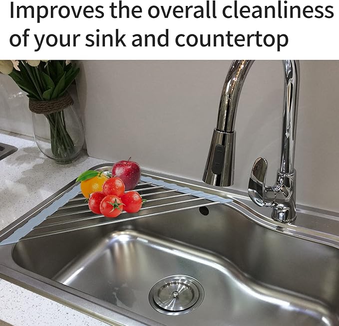 2 Pack Sink Sponge Holder in Sink Dish Drying Rack Corner Sink Strainer - Image 5