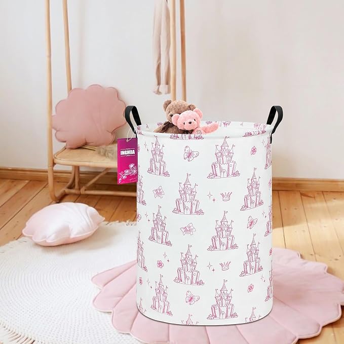 Laundry Hamper Large Canvas Fabric Lightweight Storage Basket/Toy - Image 3