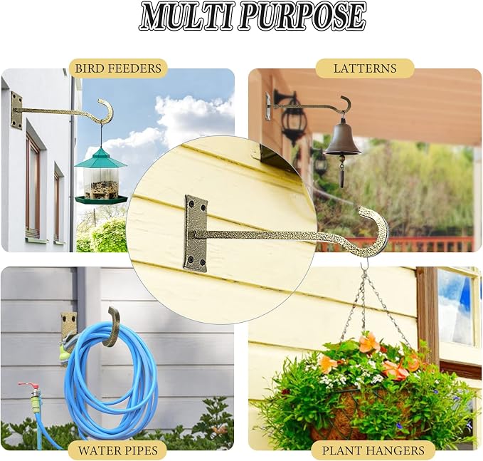 10 inch Heavy Duty Hanging Plant Bracket Decorative Wall Hook 2 Pack - Image 5