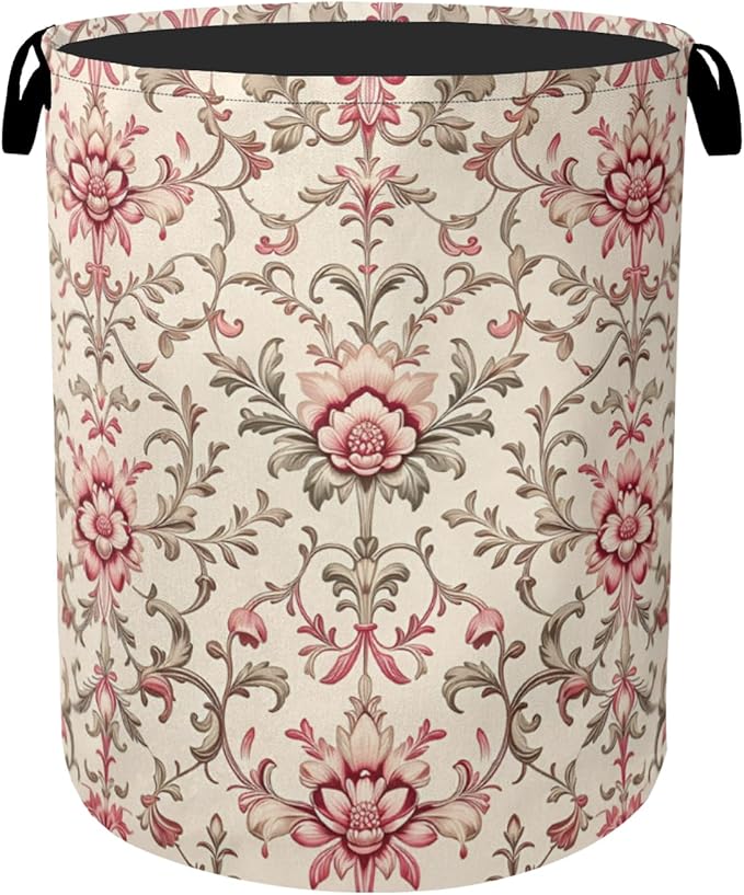 Vintage Floral Patterns Laundry Basket by Gearsly