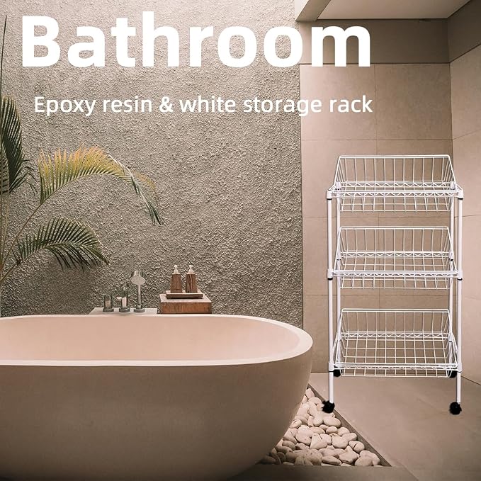 NSF white 3-layer storage rack, kitchen basket rack, vegetable tableware sorting - Image 9