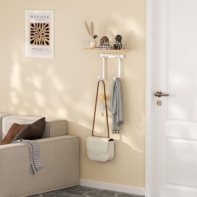 Ironing Board Hanger with Removable Hooks, Ironing Board Holder Wall Mounted - Image 2