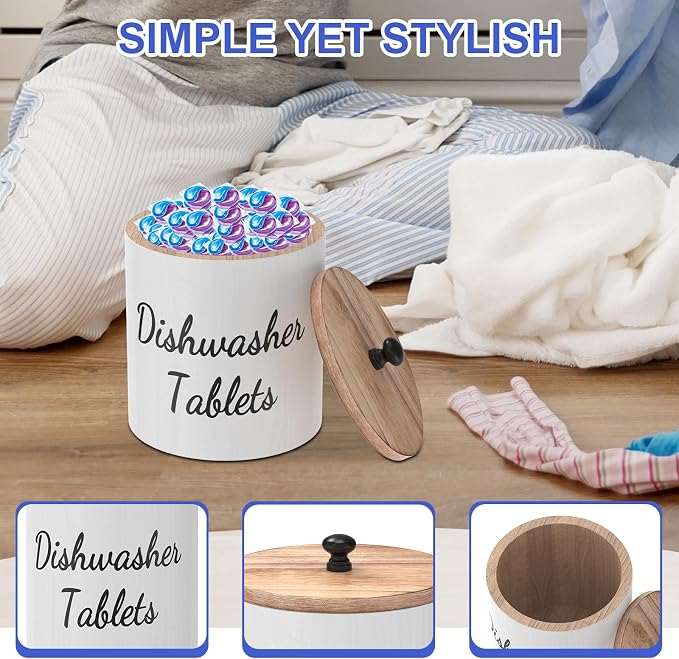 2Pcs Wooden Laundry Pod Container - Image 6