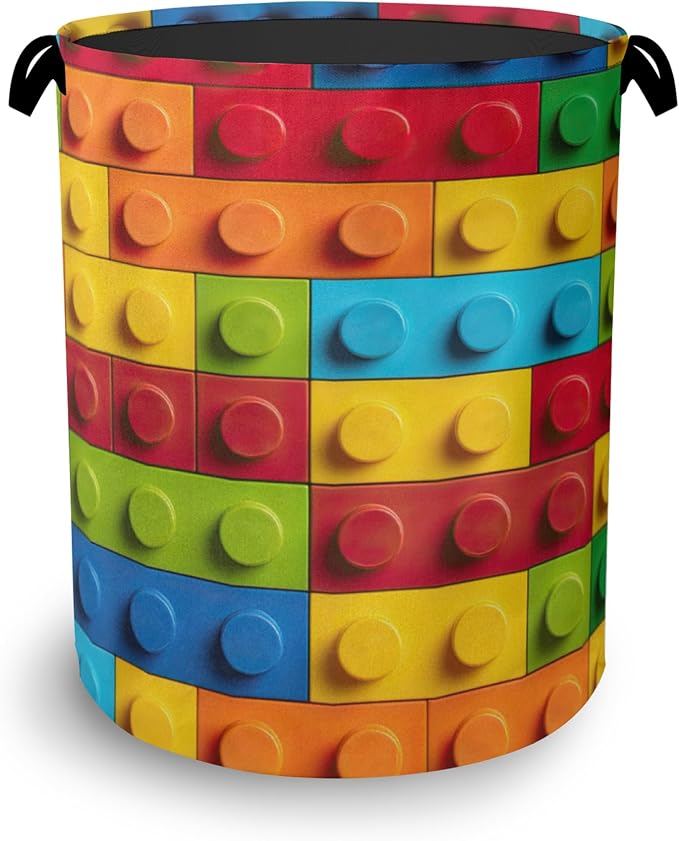 Colorful Building Blocks Laundry Hamper, Dirty Clothes Laundry Basket by Unknown