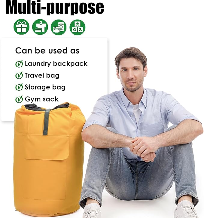 Backpack Laundry Bag, 115L Heavy Duty Extra Large College Laundry Backpack - Image 7
