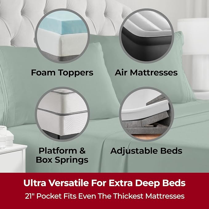 Mellanni Extra Deep Split King Sheets - Image 2