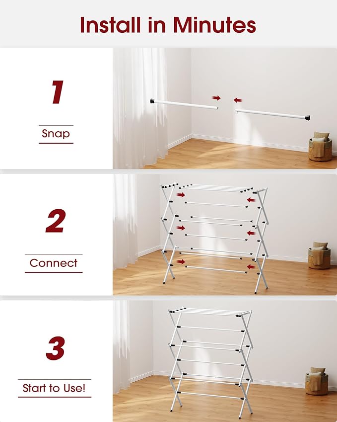 Foldable Clothes Drying Rack – Metal Laundry Drying Rack - Image 4