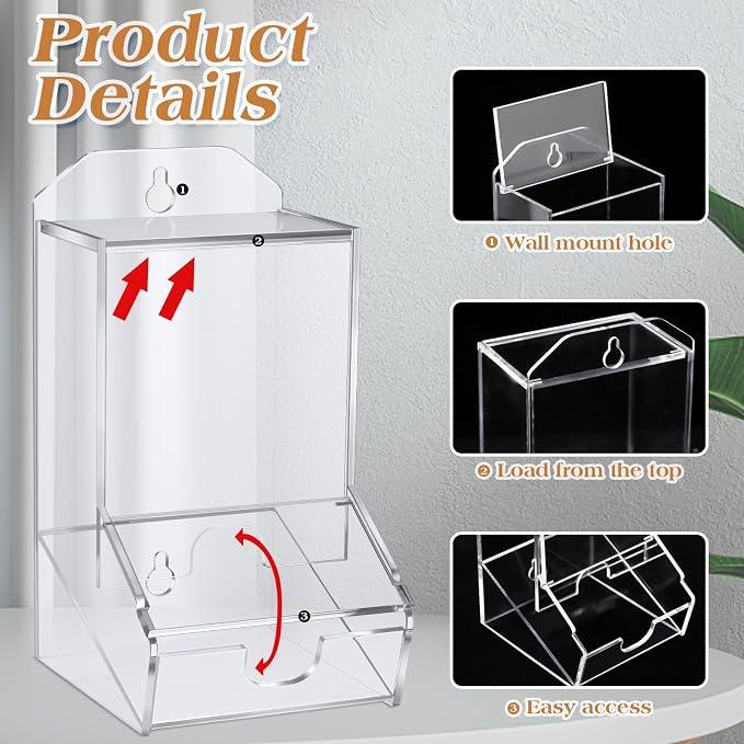Weysat 1 Pack Laundry Pods Container Acrylic Dishwasher Pods Holder W/ 2 Lids - Image 3