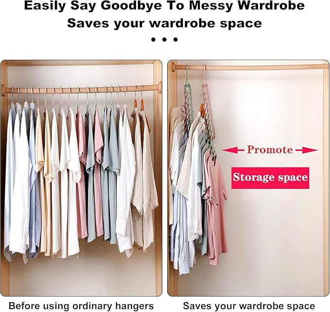 Foldable Hangers, 9-Tier Space Saving Cascading Hanger Organizer - Image 7