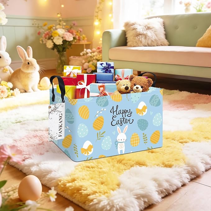 FANKANG Storage Bins, Nursery Hamper Canvas Laundry Basket Foldable - Image 4