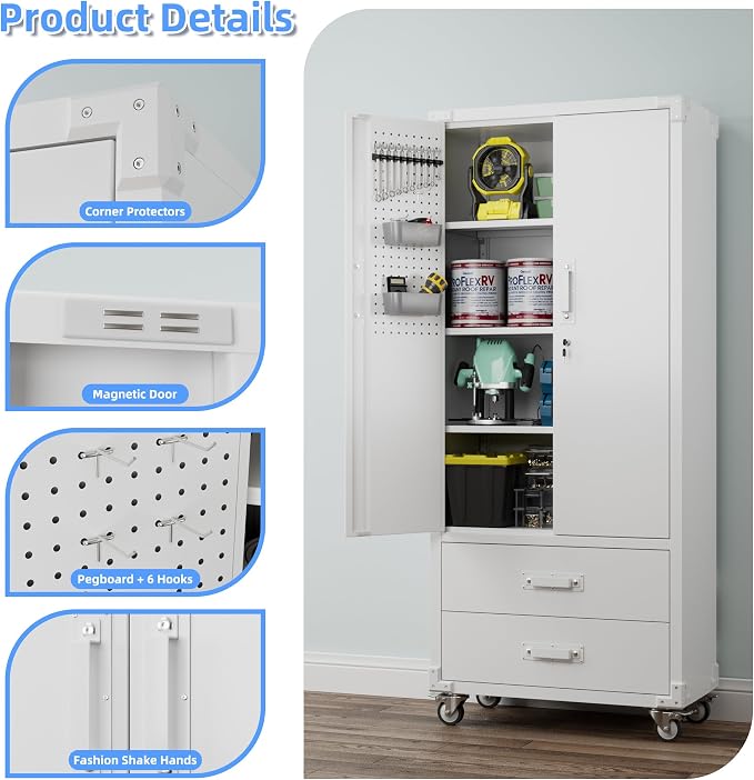 Aobabo Upgraded Metal Garage Storage Cabinet - Image 5