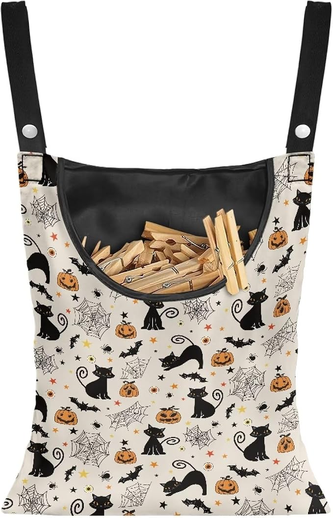 Halloween Pattern Pin Collector Bag Dust-Proof Wall Hanging Organizer Large by Psesaysky