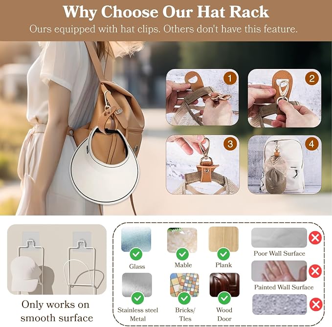 18 Pack Over The Door Hat Organizer - Image 9