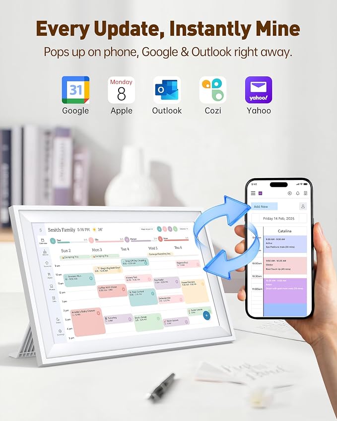 15.6 Inches Smart Digital Calendar, Electronic Starlight Calendar Wall Touch - Image 3