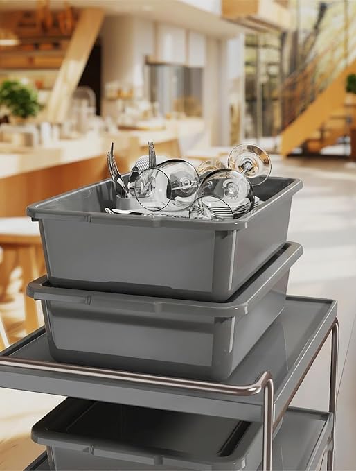 Gray 13 L Commercial Bus Tubs/Tote Box - Image 5