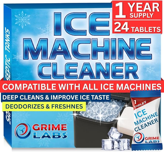 Ice Machine Cleaner Tablets Descaler – 24 Pack – Nickel-Safe, Removes Mold & by GRIMELABS