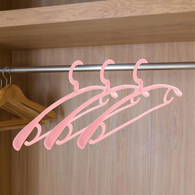 Housoutil Wide Thick Plastic Coat Hangers 10pcs Set Non-Slip Solid Rotatable - Image 6