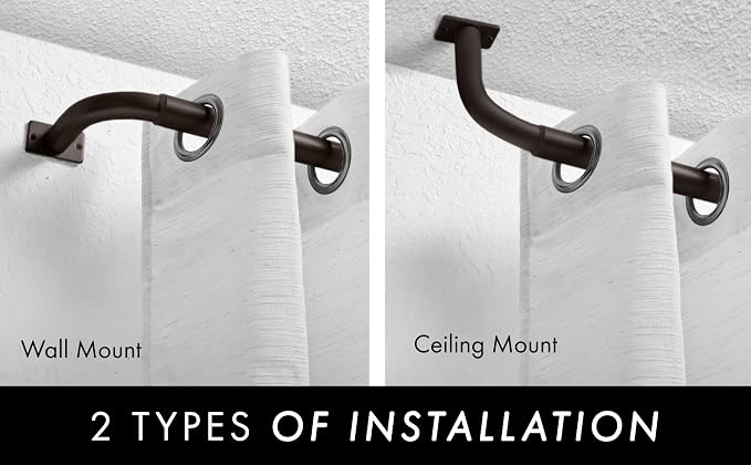 Meriville 1-Inch Diameter Wrap Around Blackout Curtain Rod, 84-Inch to 120-Inch - Image 5