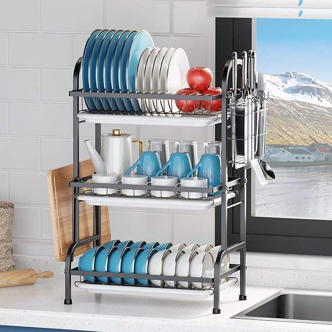 Vergissm Large 3-Tier Dish Drying Rack - Image 2