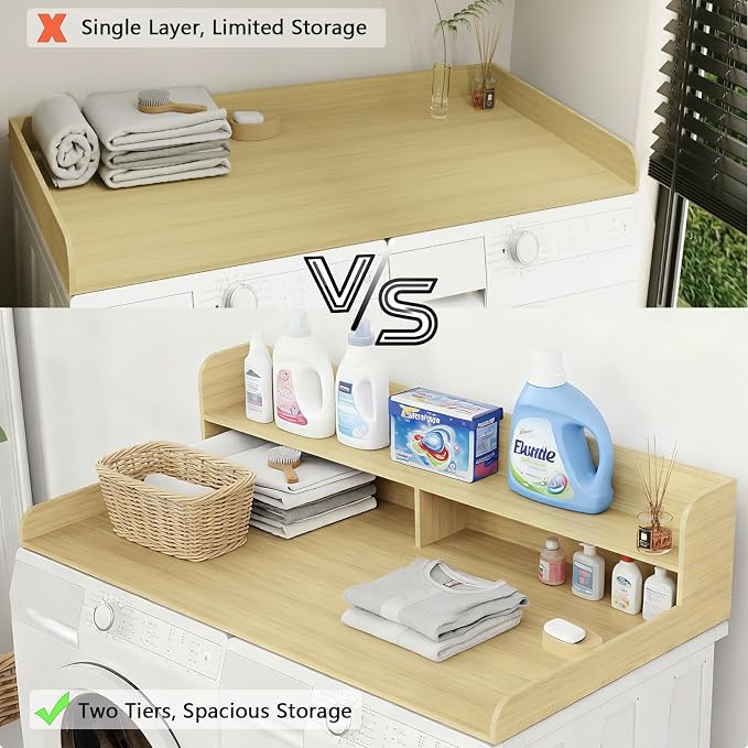Fabuday 2-Tier Wood Washer Dryer Countertop - Image 5