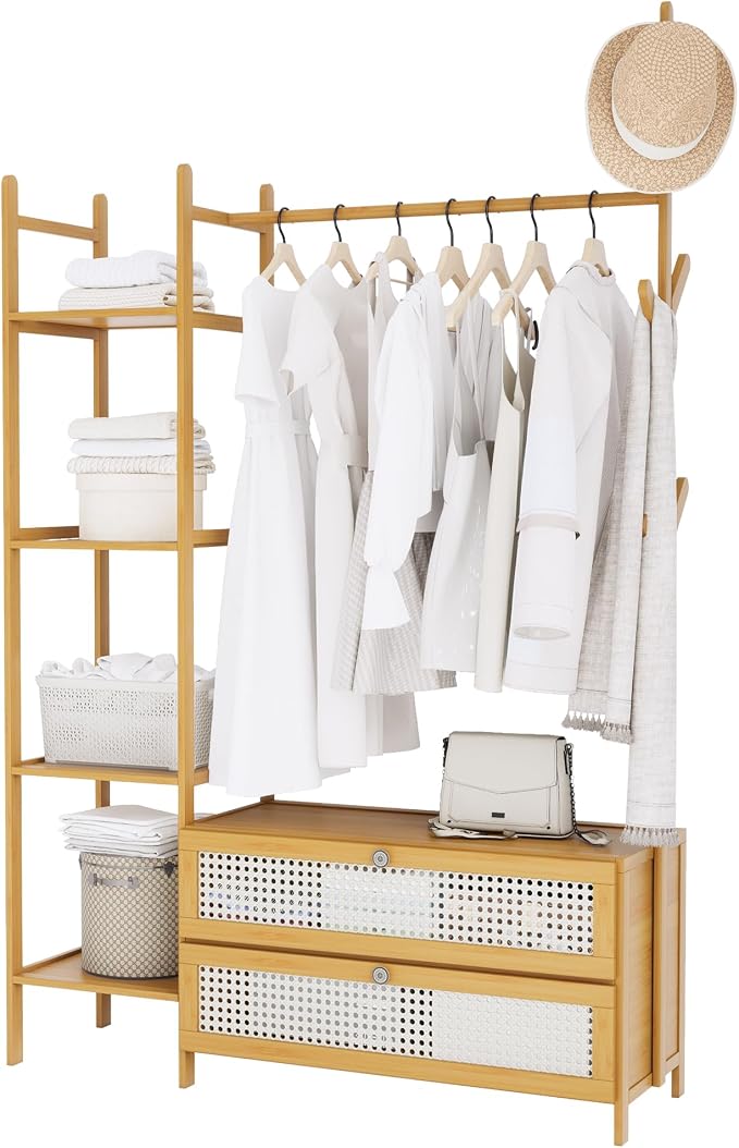 Bamboo Clothes Rack, Garment Rack - Image 9