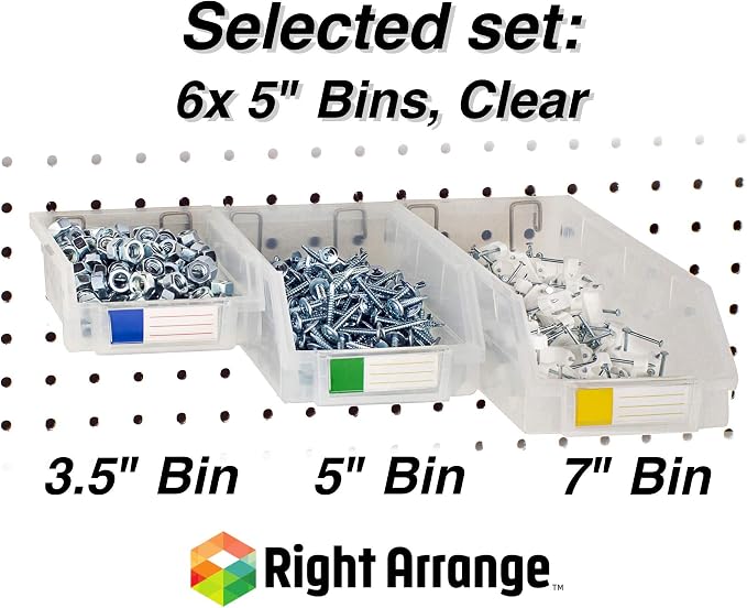 Pegboard Bins – 6 Pack Clear Large - Image 4
