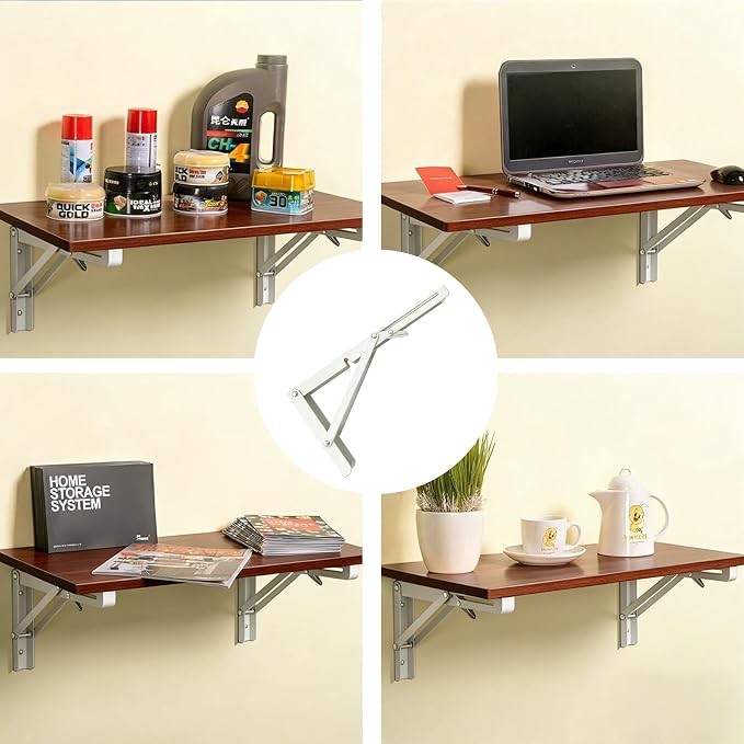 Folding Shelf Brackets 14 Inch, Collapsible Metal Brackets 8 10 12 14 16 18 20 - Image 5