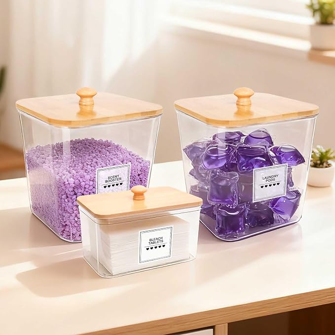 4 Pack Laundry Pods Container and Dryer Sheet Holder - Image 2