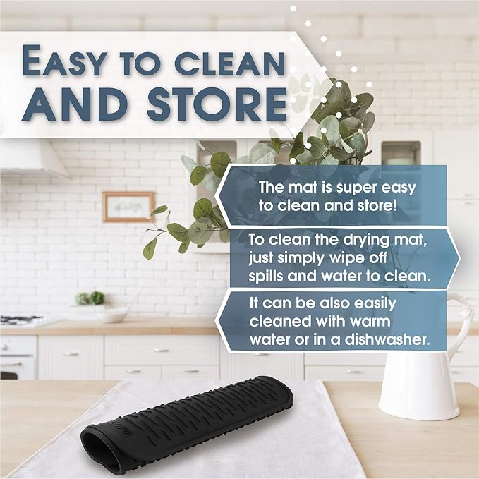 HOTPOP Medium Super Sturdy Silicone Dish Drying Mat and Trivet, Dishwasher Safe - Image 5