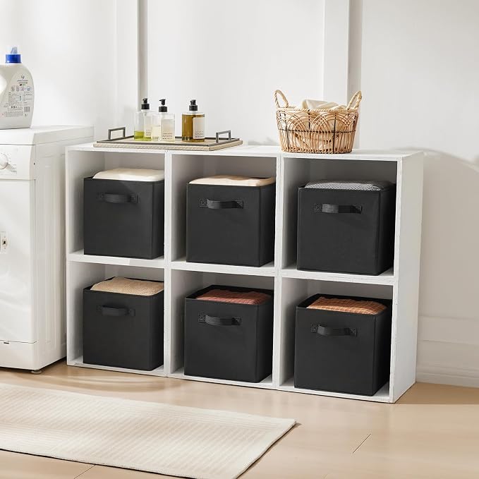 MAX Houser Fabric Cloth Storage Bins, Foldable Storage Cubes Organizer Baskets - Image 9