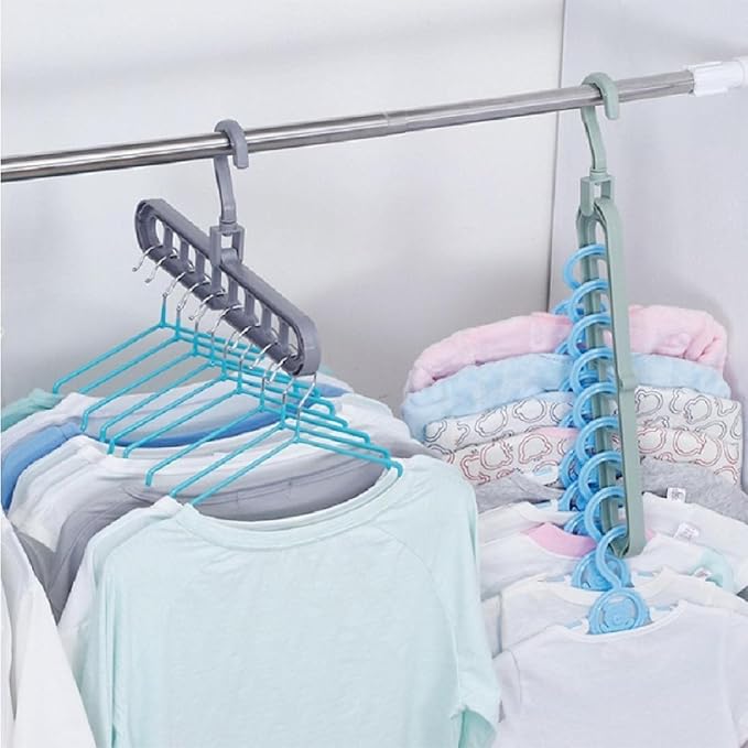 Foldable Hangers, 9-Tier Space Saving Cascading Hanger Organizer - Image 2