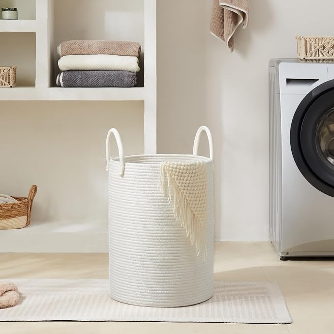 Cotton Rope Laundry Hamper by YOUDENOVA, 58L - Image 5