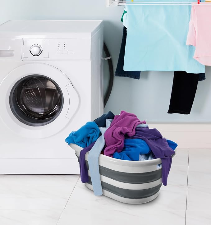 Collapsible Laundry Basket Holder, Clothing Storage, Picnic Collapsible Bin - Image 9