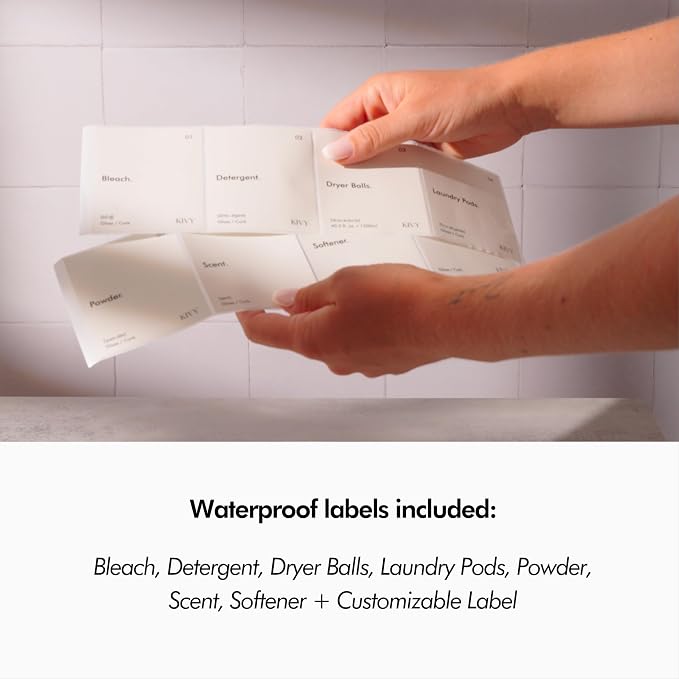 KIVY Glass Laundry Detergent Dispenser + Labels Glass Jars - Image 4